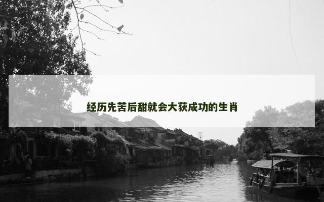 经历先苦后甜就会大获成功的生肖