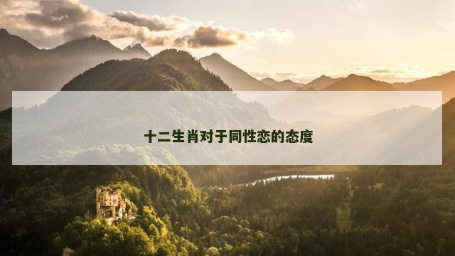 十二生肖对于同性恋的态度