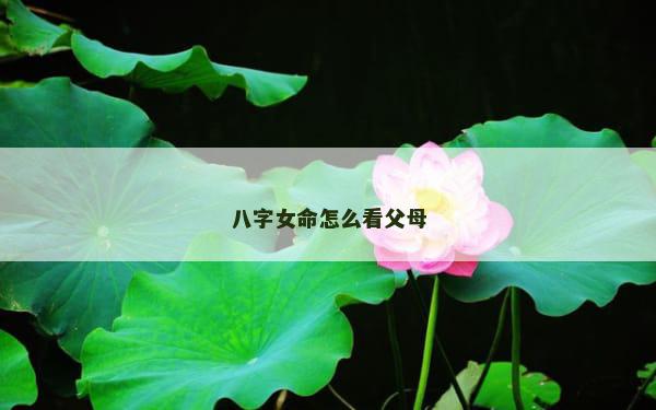 八字女命怎么看父母