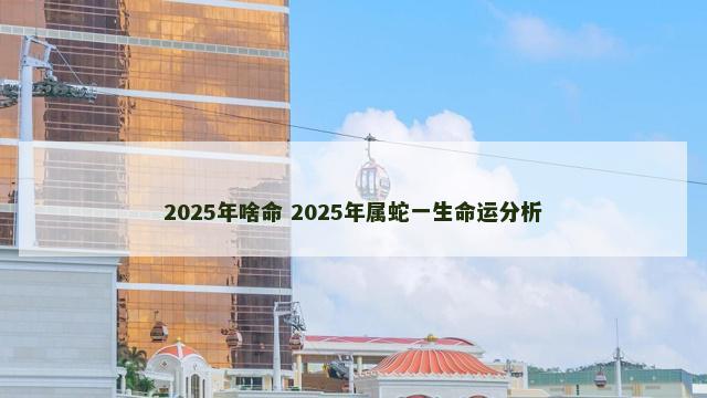 2025年啥命 2025年属蛇一生命运分析