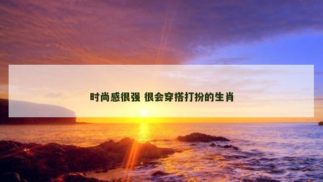 时尚感很强 很会穿搭打扮的生肖