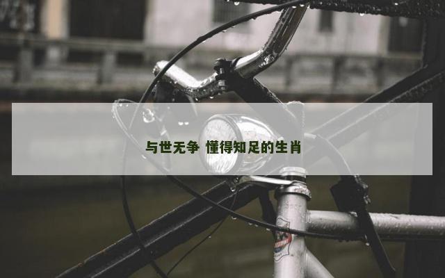 与世无争 懂得知足的生肖