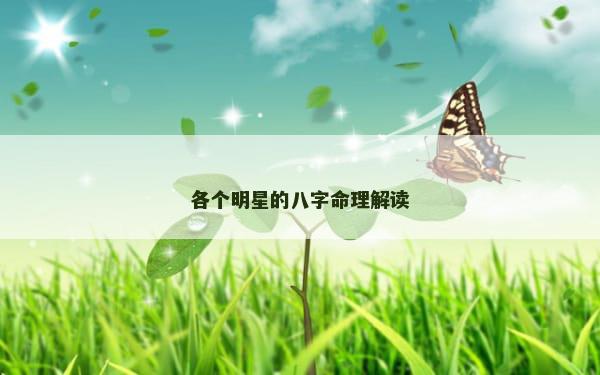 各个明星的八字命理解读
