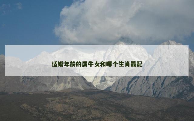适婚年龄的属牛女和哪个生肖最配