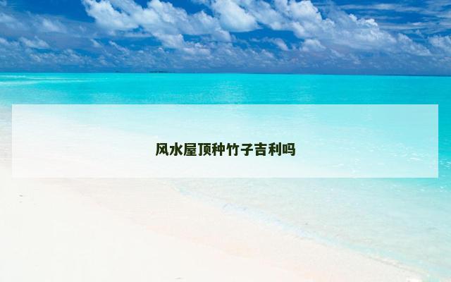 风水屋顶种竹子吉利吗