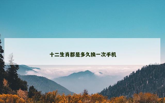 十二生肖都是多久换一次手机