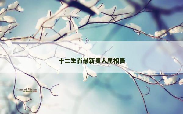十二生肖最新贵人属相表