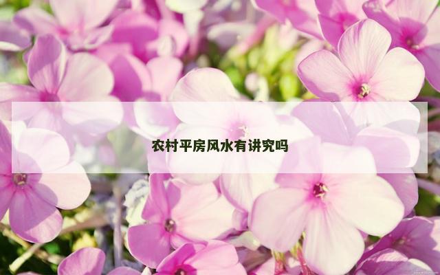 农村平房风水有讲究吗