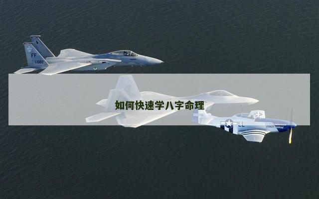 如何快速学八字命理