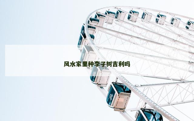 风水家里种李子树吉利吗