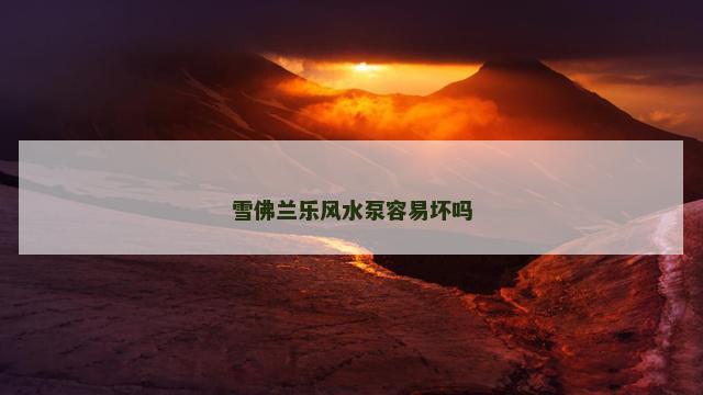 雪佛兰乐风水泵容易坏吗