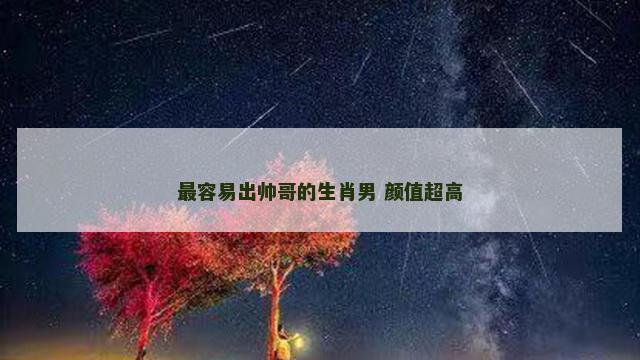 最容易出帅哥的生肖男 颜值超高