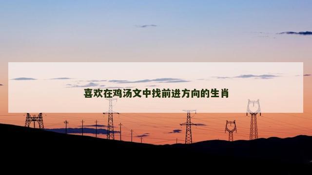 喜欢在鸡汤文中找前进方向的生肖