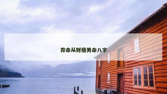 弃命从财格男命八字