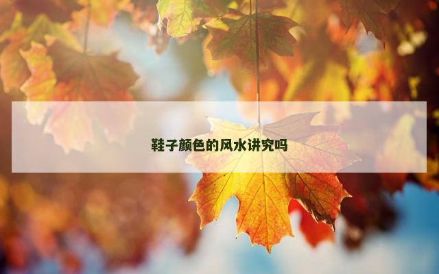 鞋子颜色的风水讲究吗