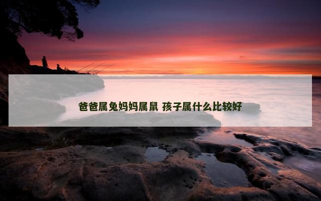 爸爸属兔妈妈属鼠 孩子属什么比较好