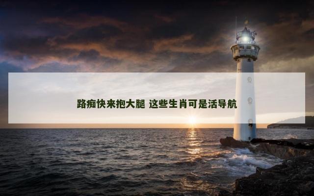 路痴快来抱大腿 这些生肖可是活导航