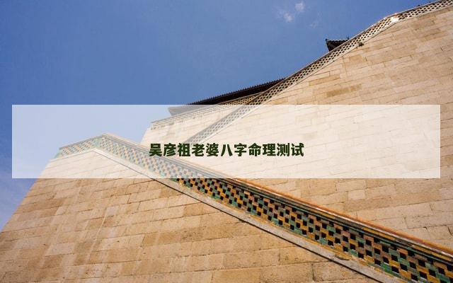 吴彦祖老婆八字命理测试