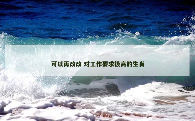可以再改改 对工作要求极高的生肖