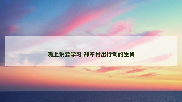 嘴上说要学习 却不付出行动的生肖