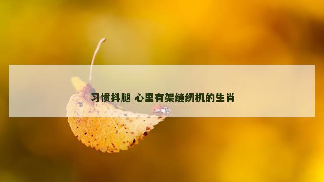习惯抖腿 心里有架缝纫机的生肖