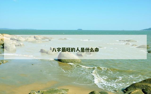 八字最旺的人是什么命
