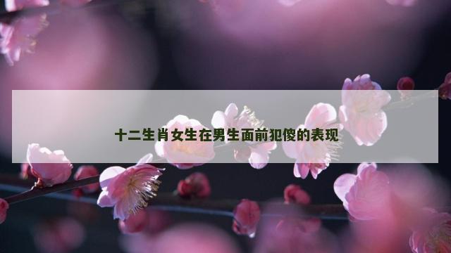 十二生肖女生在男生面前犯傻的表现