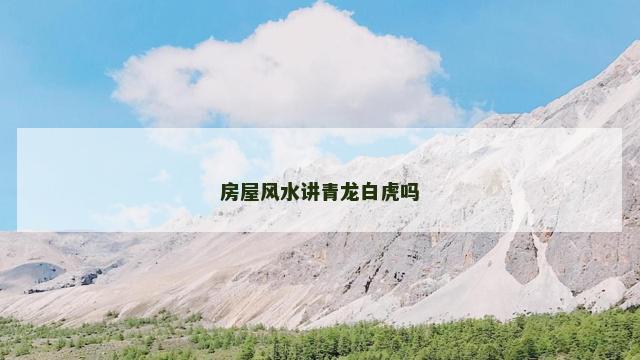房屋风水讲青龙白虎吗