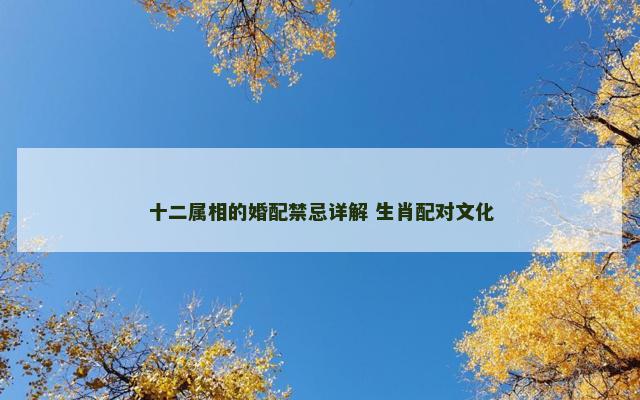 十二属相的婚配禁忌详解 生肖配对文化