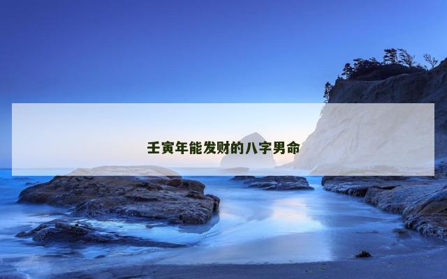 壬寅年能发财的八字男命