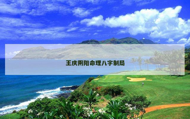 王庆阴阳命理八字制局