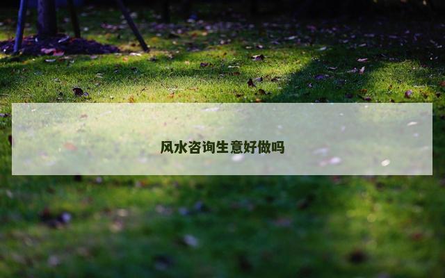 风水咨询生意好做吗