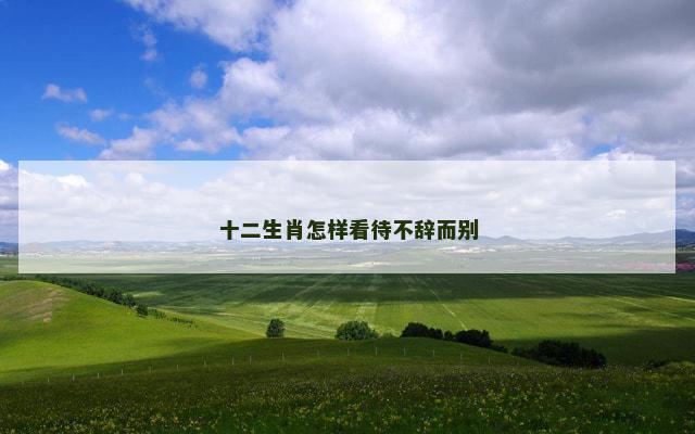 十二生肖怎样看待不辞而别
