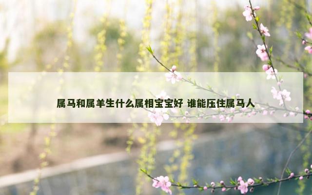 属马和属羊生什么属相宝宝好 谁能压住属马人