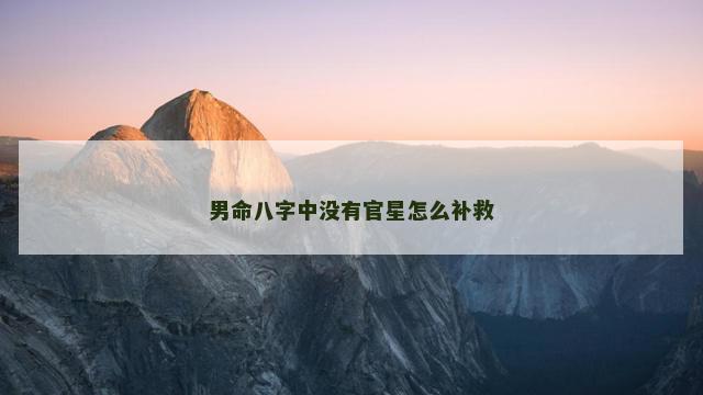 男命八字中没有官星怎么补救