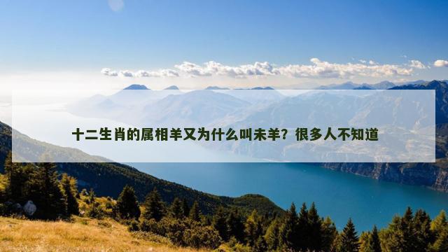 十二生肖的属相羊又为什么叫未羊？很多人不知道