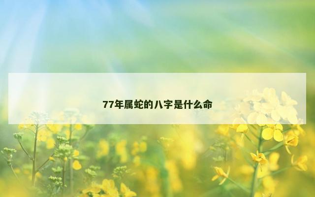 77年属蛇的八字是什么命