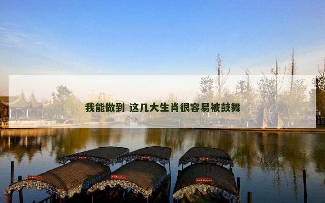 我能做到 这几大生肖很容易被鼓舞