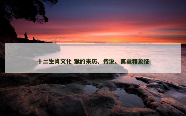 十二生肖文化 猴的来历、传说、寓意和象征