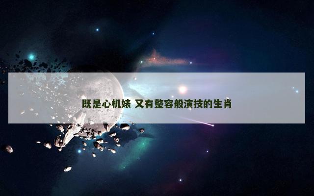 既是心机婊 又有整容般演技的生肖