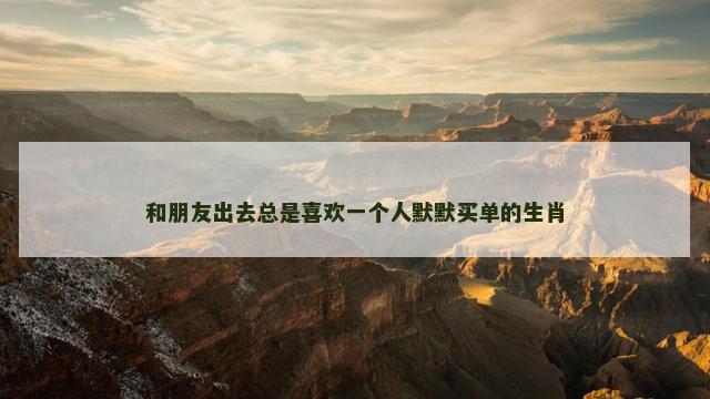 和朋友出去总是喜欢一个人默默买单的生肖