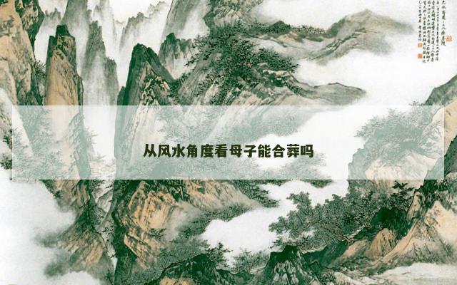 从风水角度看母子能合葬吗