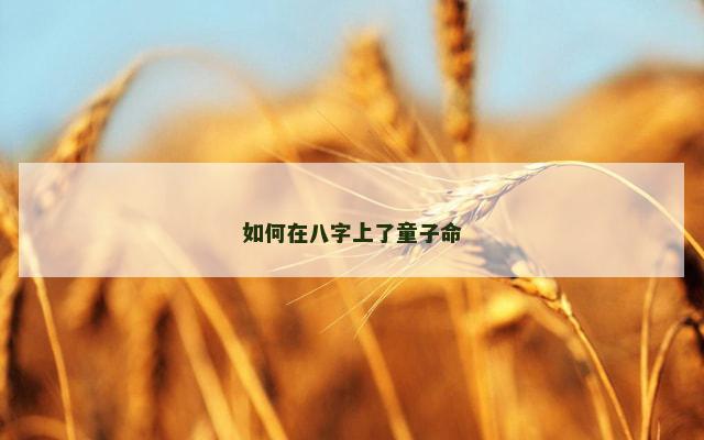 如何在八字上了童子命