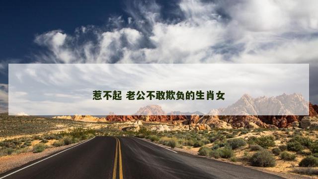 惹不起 老公不敢欺负的生肖女