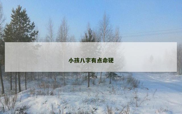 小孩八字有点命硬
