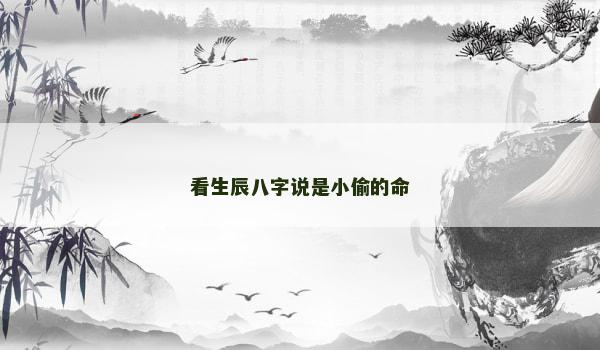 看生辰八字说是小偷的命