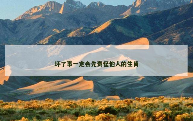坏了事一定会先责怪他人的生肖
