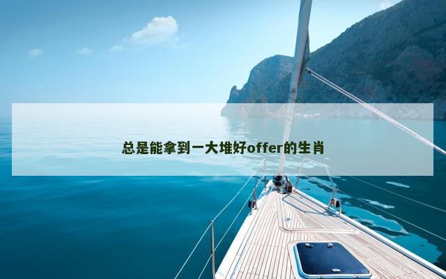 总是能拿到一大堆好offer的生肖