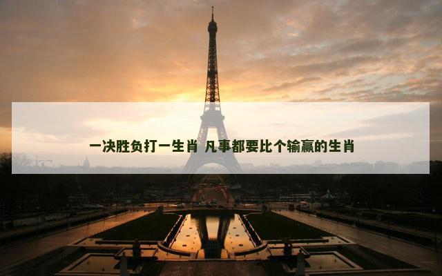 一决胜负打一生肖 凡事都要比个输赢的生肖