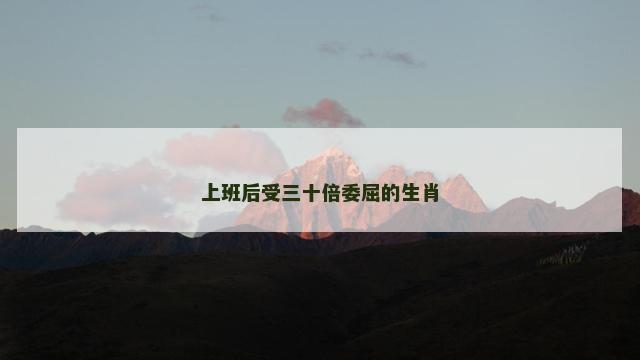 上班后受三十倍委屈的生肖
